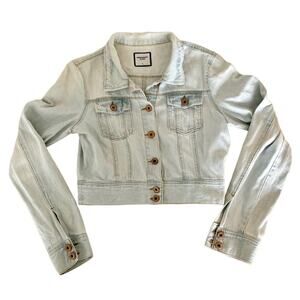 Earl Jeans L Light Blue Wash Cropped Denim Jean Jacket